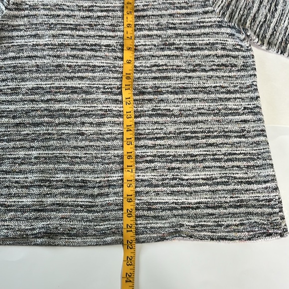 LOFT texture knit cotton blend blk pullover crop sweater 3/4 sleeve side slit LG - Picture 10 of 11
